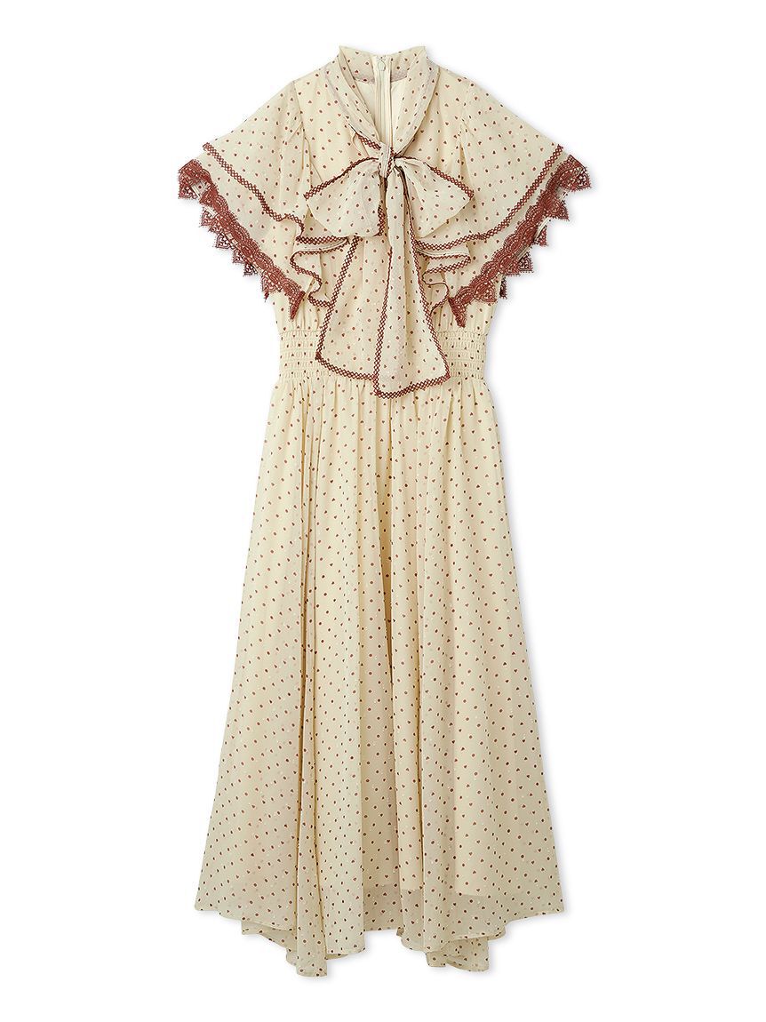 CELFORD「【洗える】ハートドットプリントワンピース」|ワンピース|RED