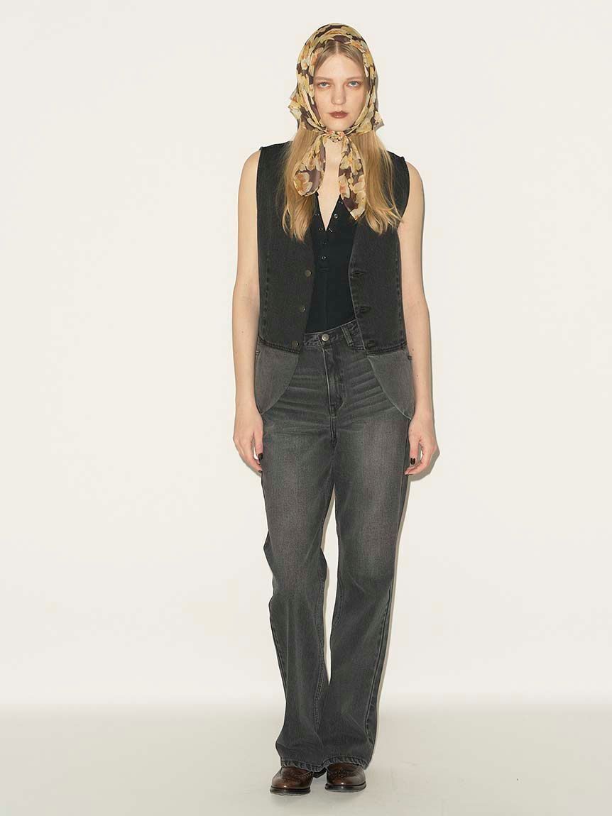 styling/「【セットアップ対応】パッチワークデニムベスト」|ダウンベスト・ベスト|