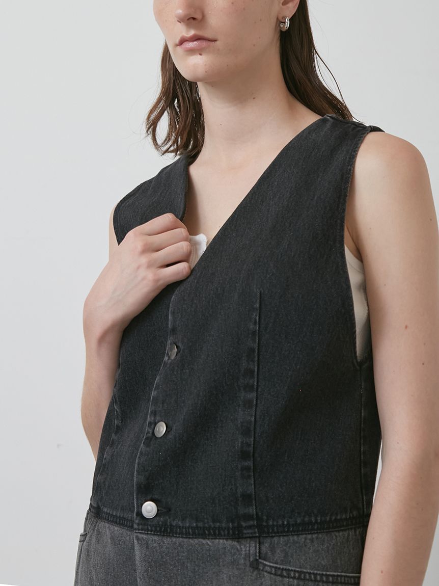 styling/「【セットアップ対応】パッチワークデニムベスト」|ダウンベスト・ベスト|