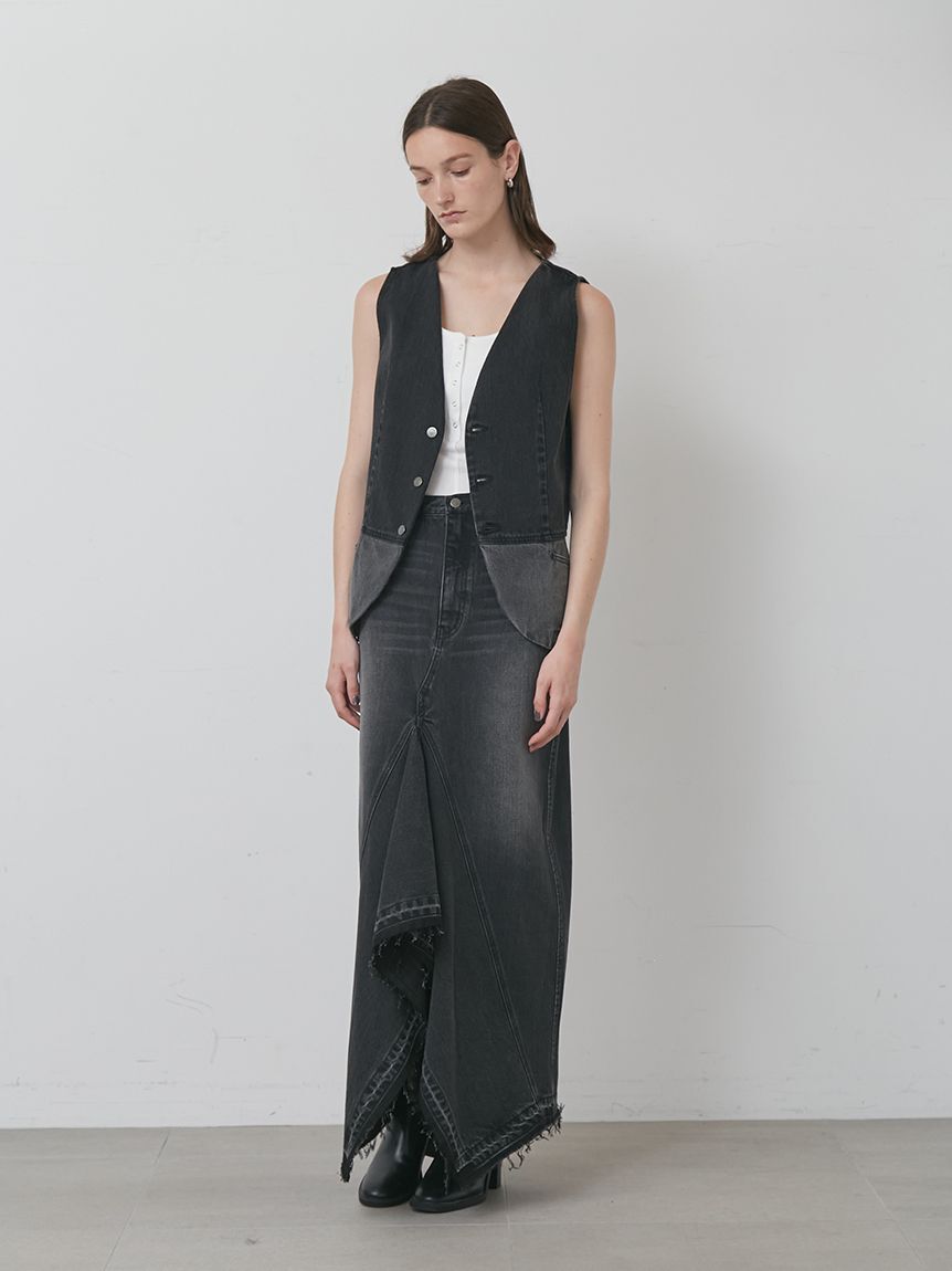 styling/「【セットアップ対応】パッチワークデニムベスト」|ダウンベスト・ベスト|