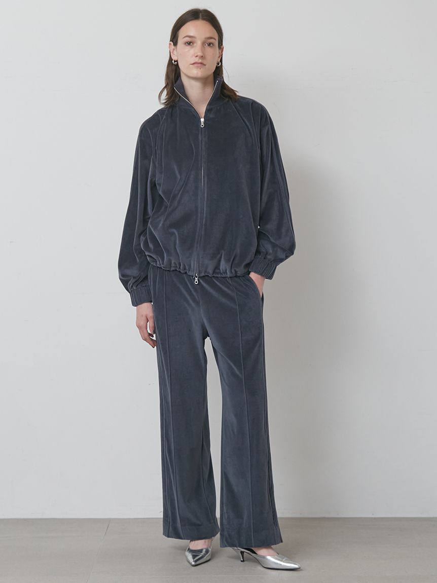 styling/「【セットアップ対応】ジップアップベロアブルゾン」|ブルゾン・スタジャン|