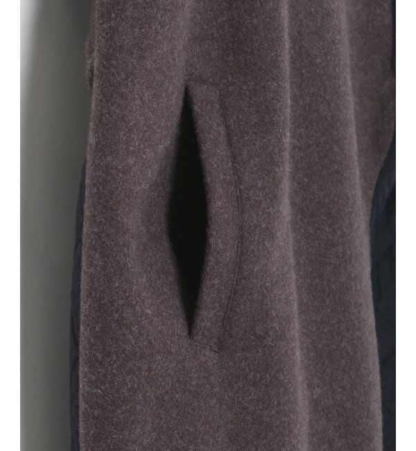 ikka「【notch.】アシメキルティング配色コート」|ノーカラーコート|