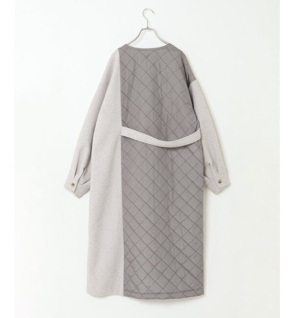 ikka「【notch.】アシメキルティング配色コート」|ノーカラーコート|