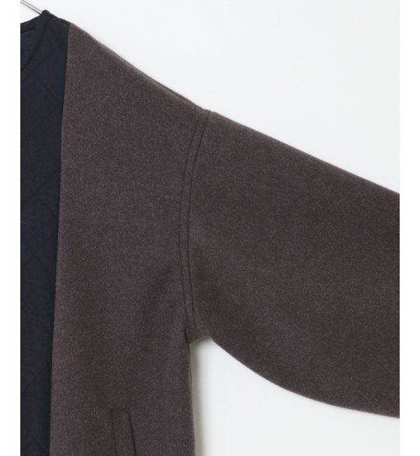 ikka「【notch.】アシメキルティング配色コート」|ノーカラーコート|