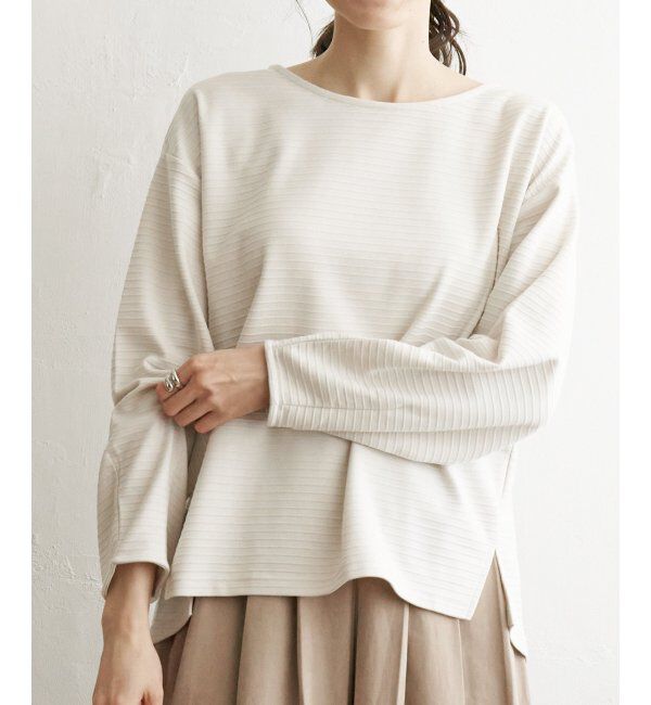 ikka「リップル袖切り替え長袖プルオーバー」|その他|オフホワイト