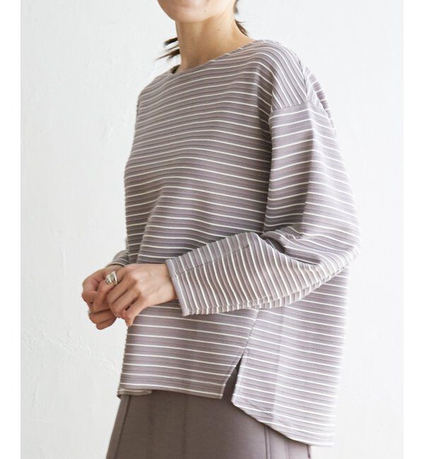 ikka「リップル袖切り替え長袖プルオーバー」|その他|グレイ