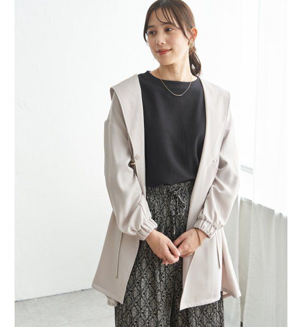 ikka「UVドロストフードガウン」|その他|グレージュ