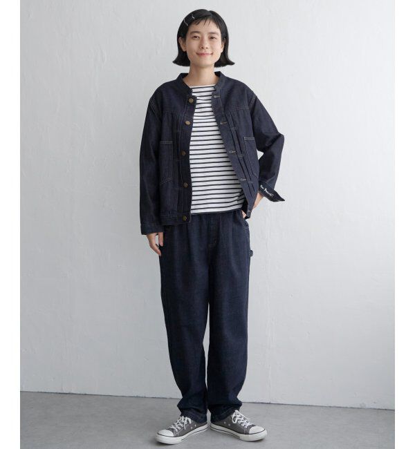 Lbc with Life「ＬＢＣデニムノーカラージャケット」|ブルゾン・スタジャン|