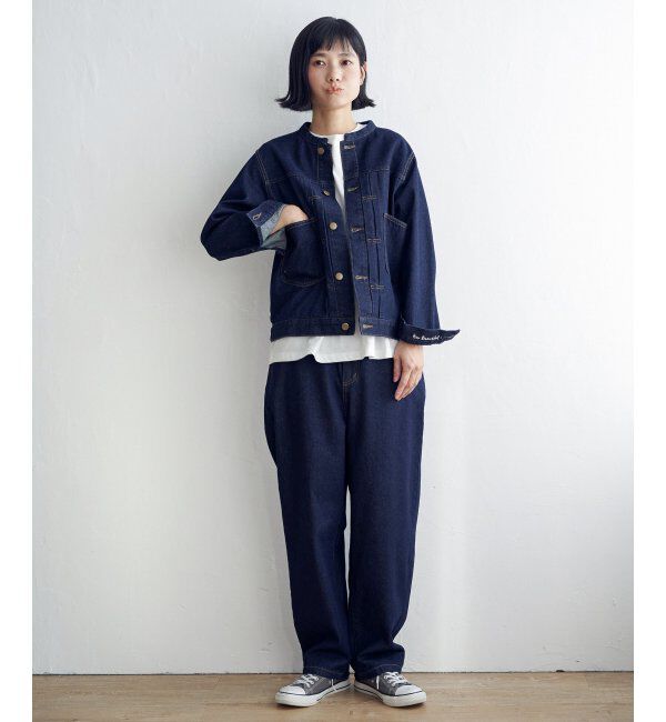 Lbc with Life「ＬＢＣデニムノーカラージャケット」|ブルゾン・スタジャン|