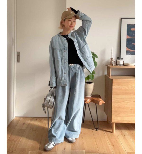 Lbc with Life「ＬＢＣデニムノーカラージャケット」|ブルゾン・スタジャン|