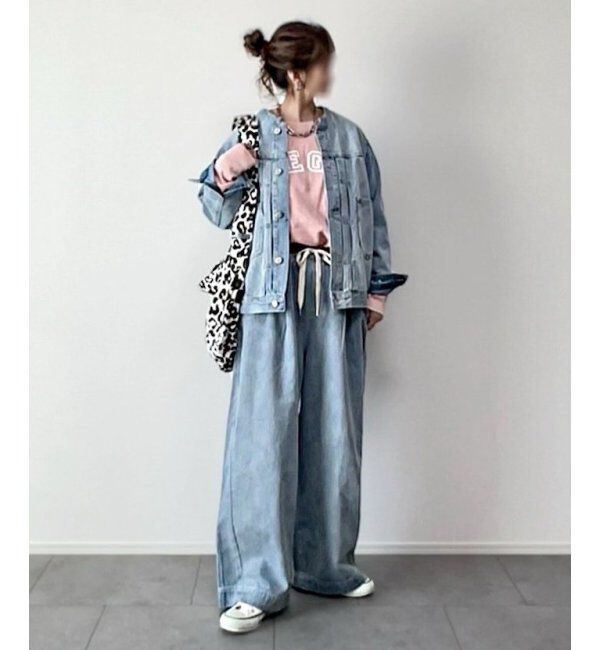 Lbc with Life「ＬＢＣデニムノーカラージャケット」|ブルゾン・スタジャン|