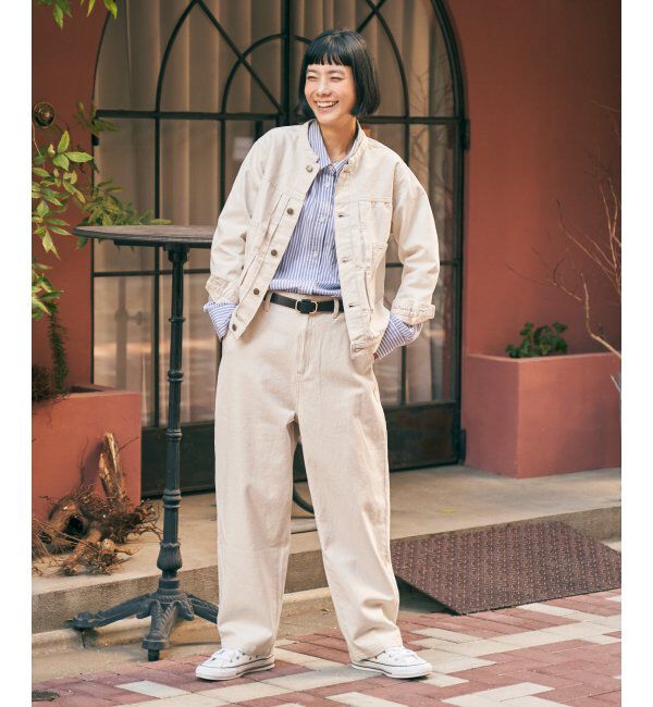 Lbc with Life「ＬＢＣデニムノーカラージャケット」|ブルゾン・スタジャン|