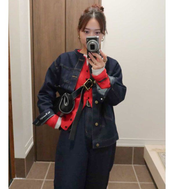 Lbc with Life「ＬＢＣデニムノーカラージャケット」|ブルゾン・スタジャン|