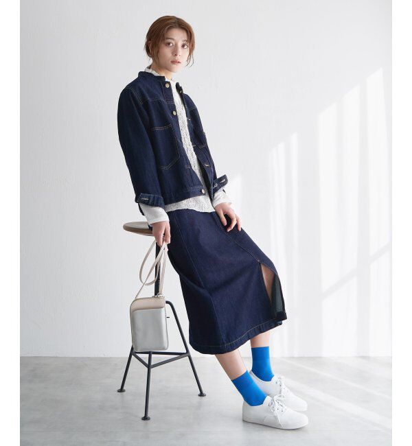 Lbc with Life「ＬＢＣデニムノーカラージャケット」|ブルゾン・スタジャン|