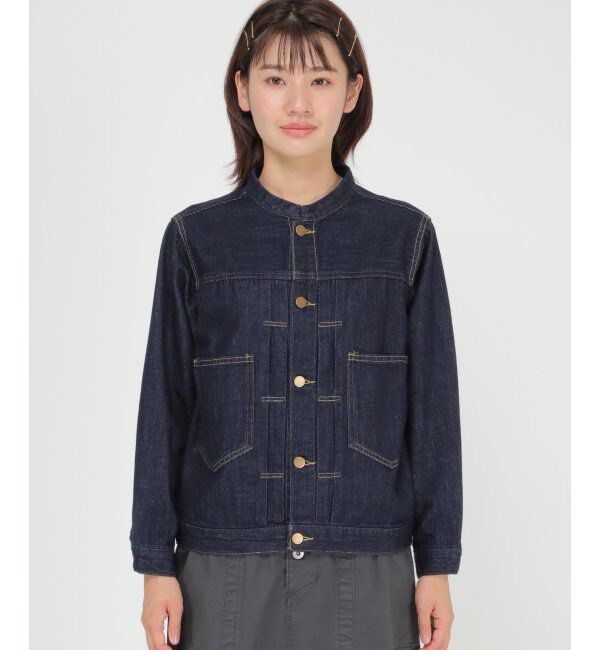 Lbc with Life「ＬＢＣデニムノーカラージャケット」|ブルゾン・スタジャン|