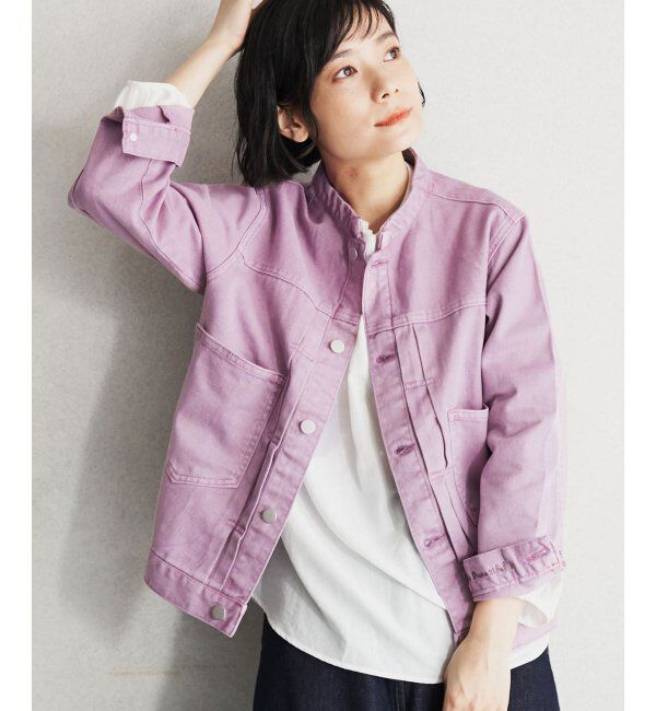 Lbc with Life「ＬＢＣデニムノーカラージャケット」|ブルゾン・スタジャン|