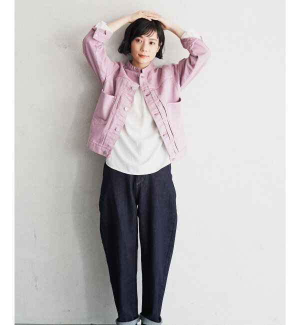 Lbc with Life「ＬＢＣデニムノーカラージャケット」|ブルゾン・スタジャン|