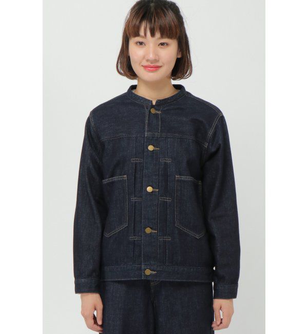 Lbc with Life「ＬＢＣデニムノーカラージャケット」|ブルゾン・スタジャン|