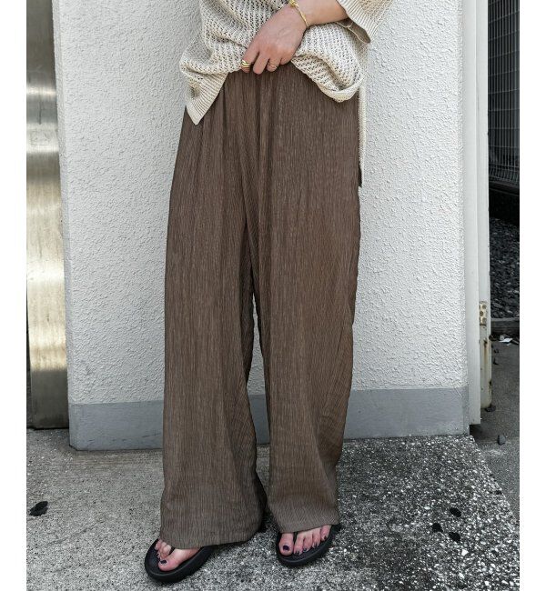 Lbc with Life「エアプリーツワイドイージーパンツ」|その他|ベージュ