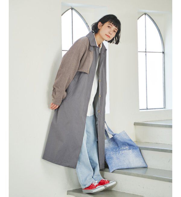 Lbc with Life「デニム切り替えステンカラーコート」|その他|