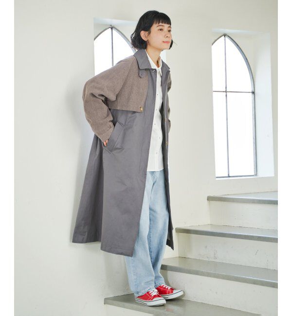 Lbc with Life「デニム切り替えステンカラーコート」|その他|