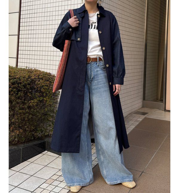 Lbc with Life「デニム切り替えステンカラーコート」|その他|
