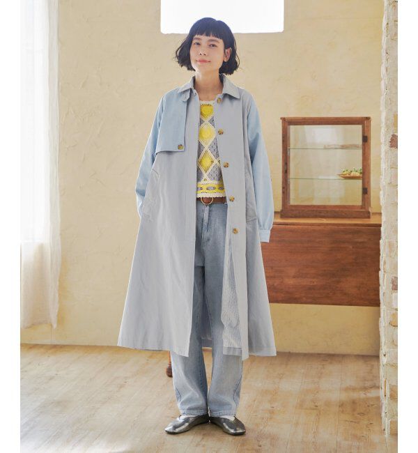 Lbc with Life「デニム切り替えステンカラーコート」|その他|