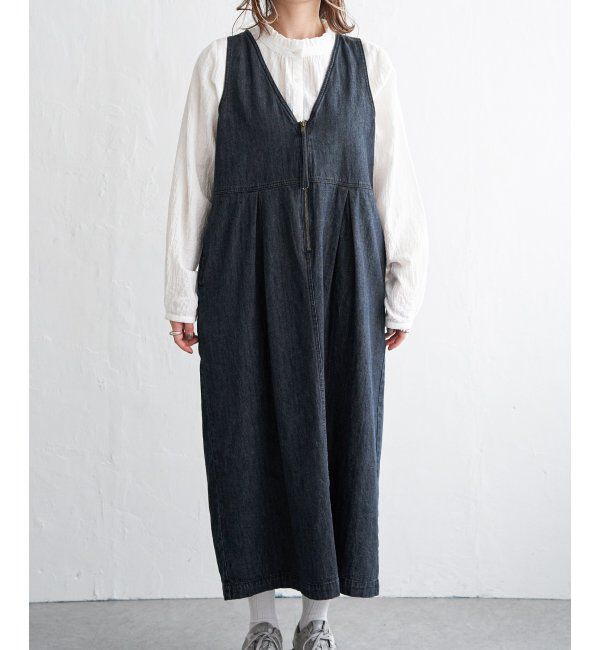 Lbc with Life「デニムジップフカＶネックワンピ」|ワンピース|