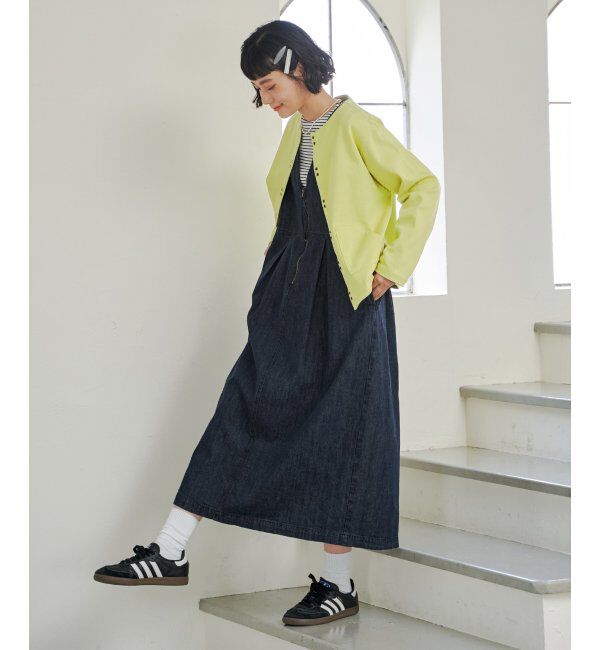 Lbc with Life「デニムジップフカＶネックワンピ」|ワンピース|