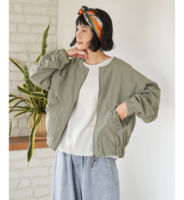 Lbc with Life「ナイロンシャーリングブルゾン」|ブルゾン・スタジャン|カーキ