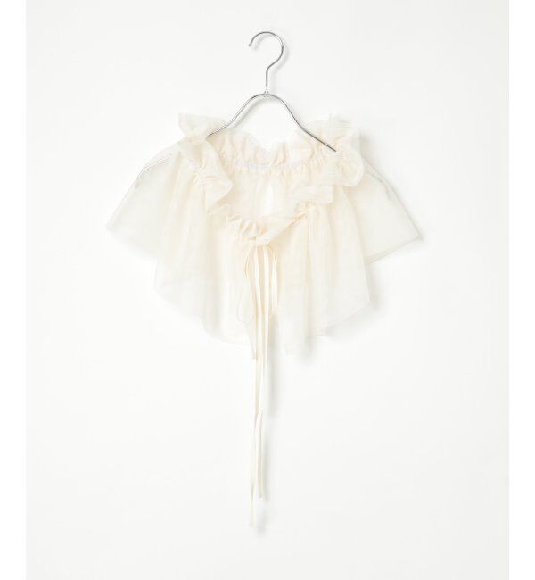 VENCE share style「ダブルチュールフリル付け襟」|その他|オフホワイト