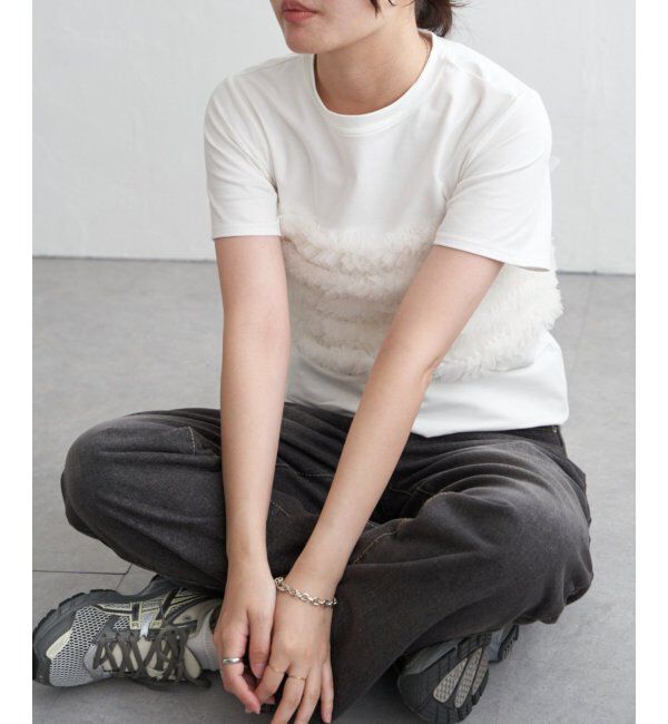 VENCE share style「天竺チュールフリルビスチェ見えTシャツ」|Tシャツ・カットソー|