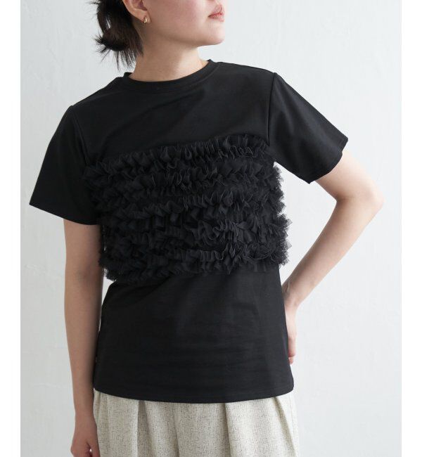 VENCE share style「天竺チュールフリルビスチェ見えTシャツ」|Tシャツ・カットソー|