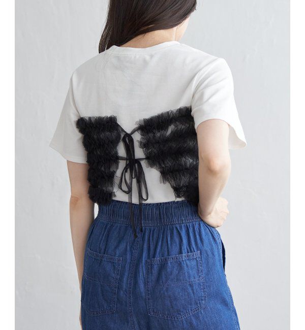 VENCE share style「天竺チュールフリルビスチェ見えTシャツ」|Tシャツ・カットソー|