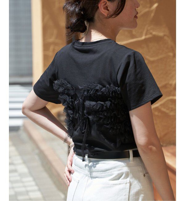 VENCE share style「天竺チュールフリルビスチェ見えTシャツ」|Tシャツ・カットソー|