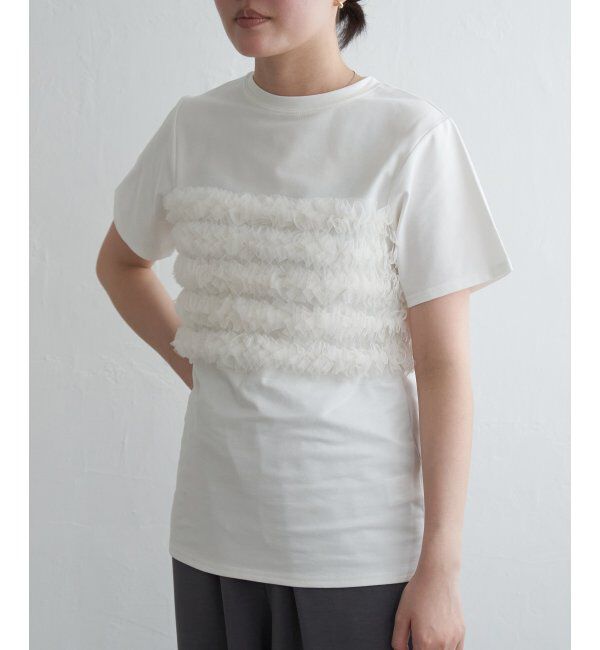 VENCE share style「天竺チュールフリルビスチェ見えTシャツ」|Tシャツ・カットソー|