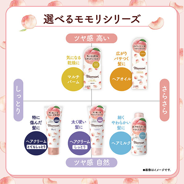  「モモリ しっとりまとまるヘアクリーム (150g)」|洗い流さないトリートメント|