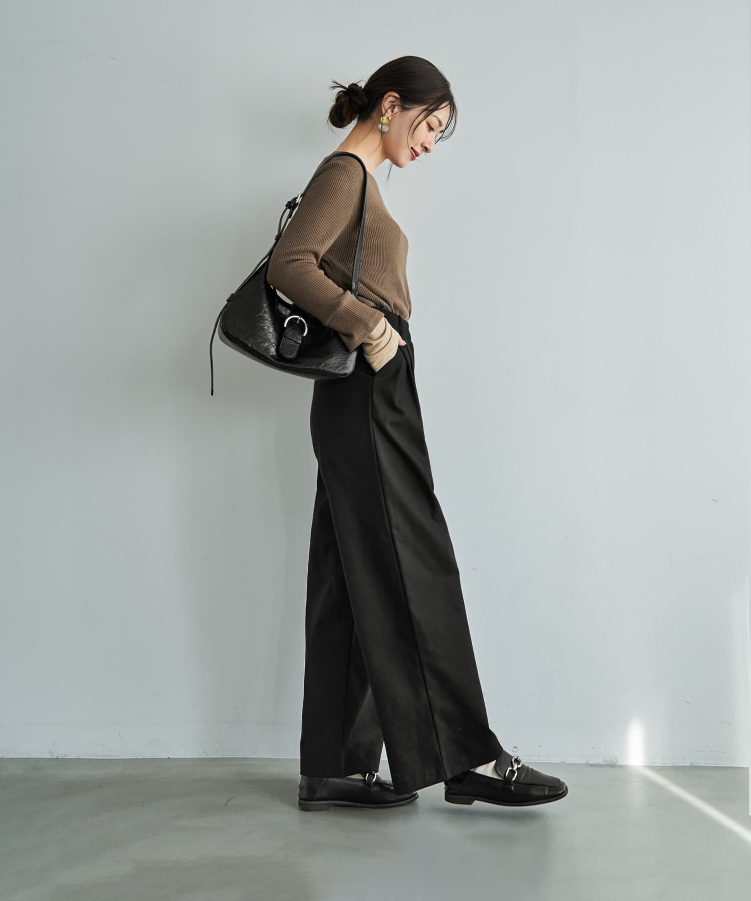 STYLE DELI「ウール調MIXタックワイドパンツ」|その他|