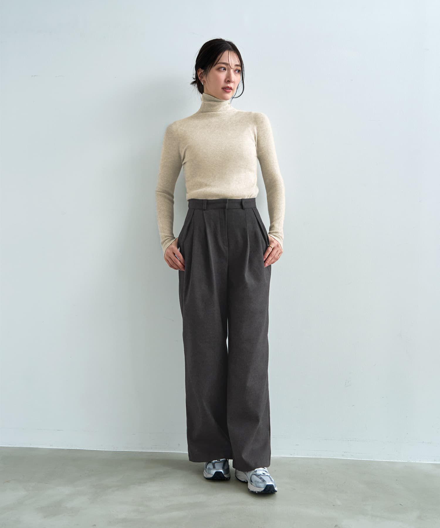 STYLE DELI「ウール調MIXタックワイドパンツ」|その他|