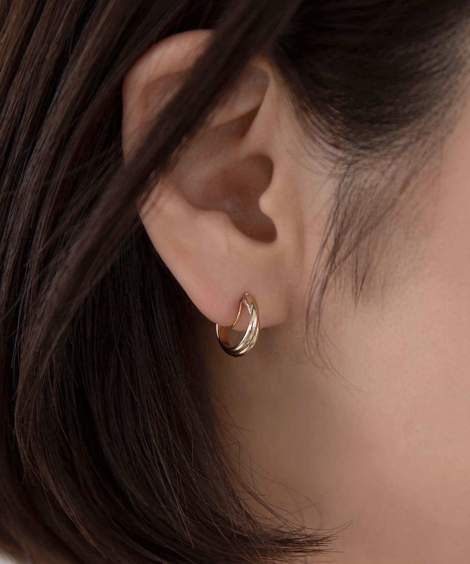 colleca la「ノンホール・2連フープイヤリング」|イヤリング|