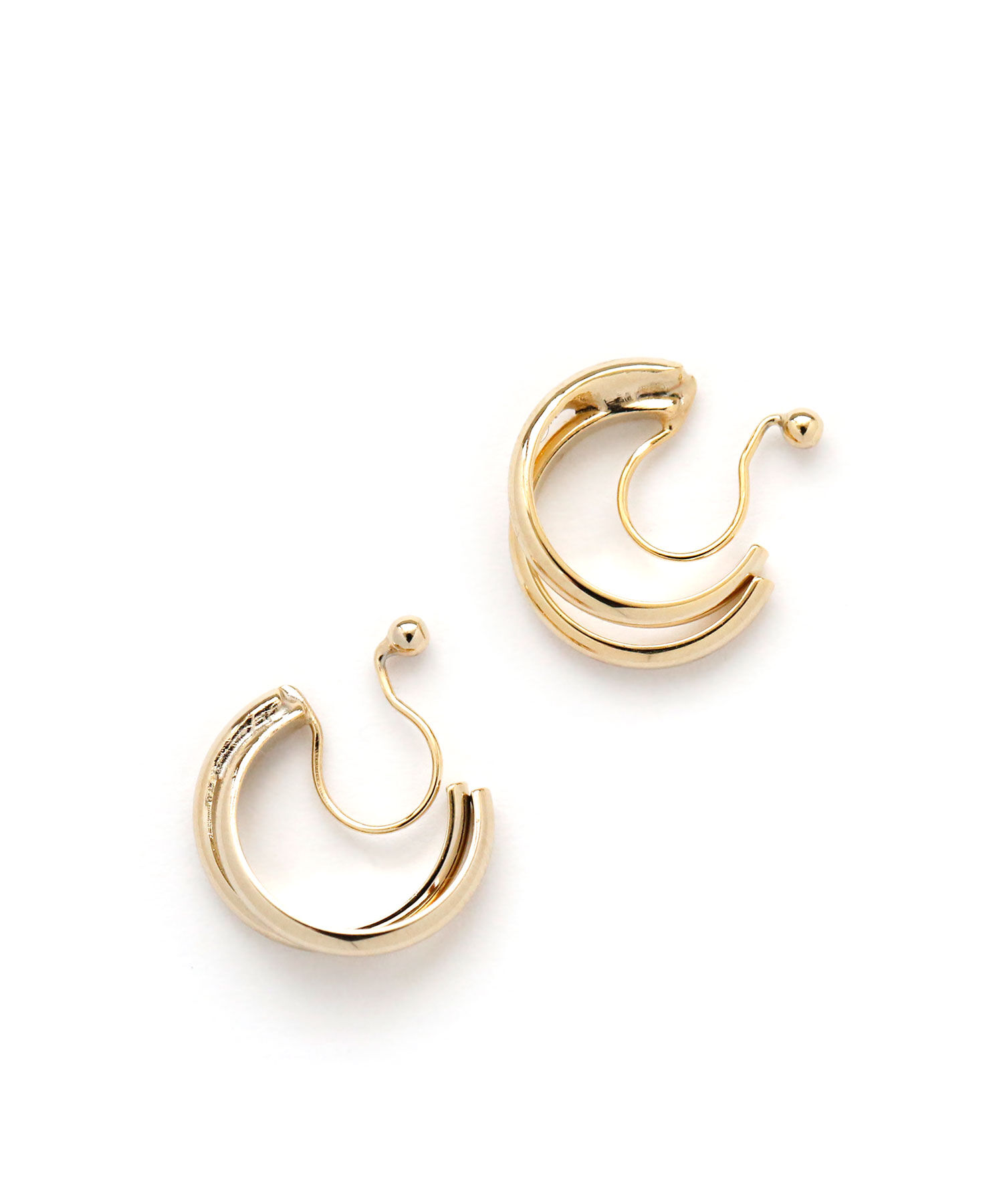 colleca la「ノンホール・2連フープイヤリング」|イヤリング|