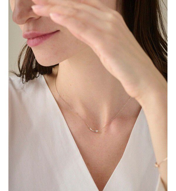 ete「K10MPG ミストピンク ホワイトトパーズ ネックレス」|ネックレス|