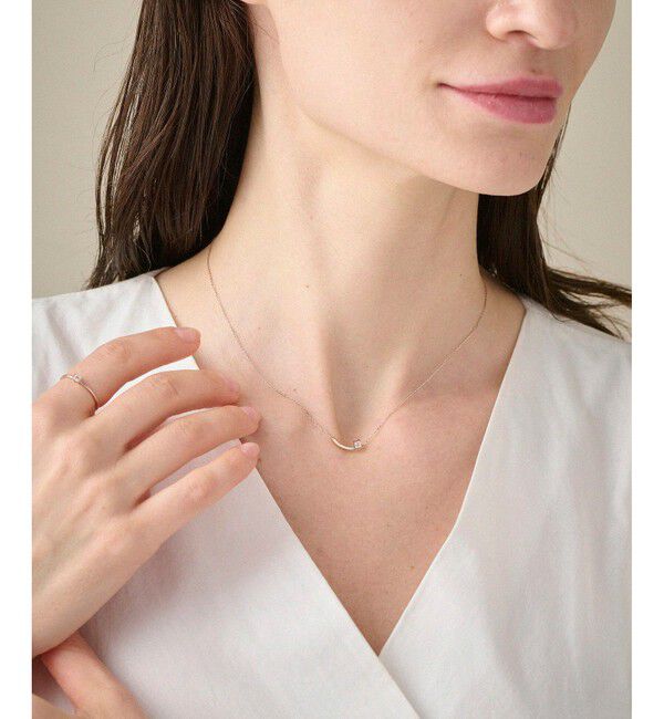 ete「K10MPG ミストピンク ホワイトトパーズ ネックレス」|ネックレス|