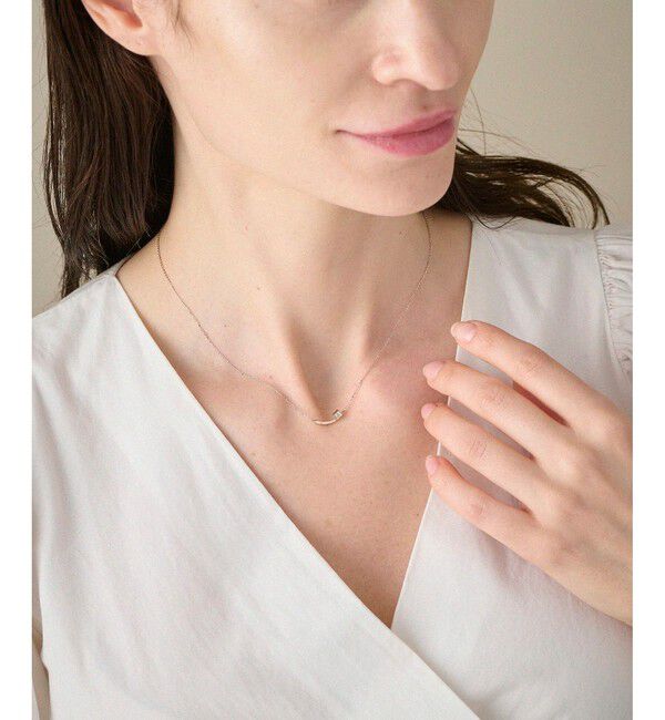 ete「K10MPG ミストピンク ホワイトトパーズ ネックレス」|ネックレス|