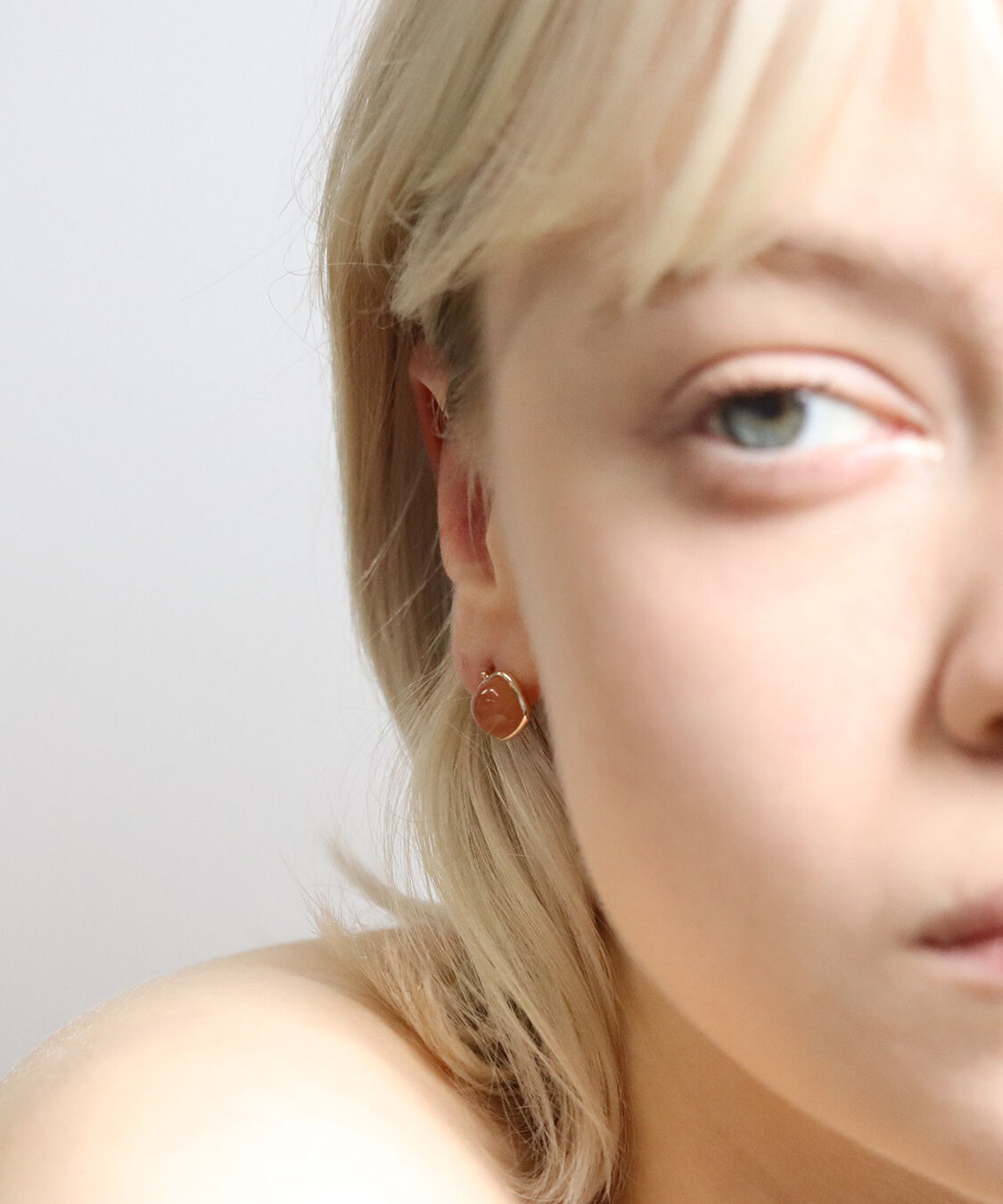  「カラーストーン カボション ピアス | K10YG」|ピアス|