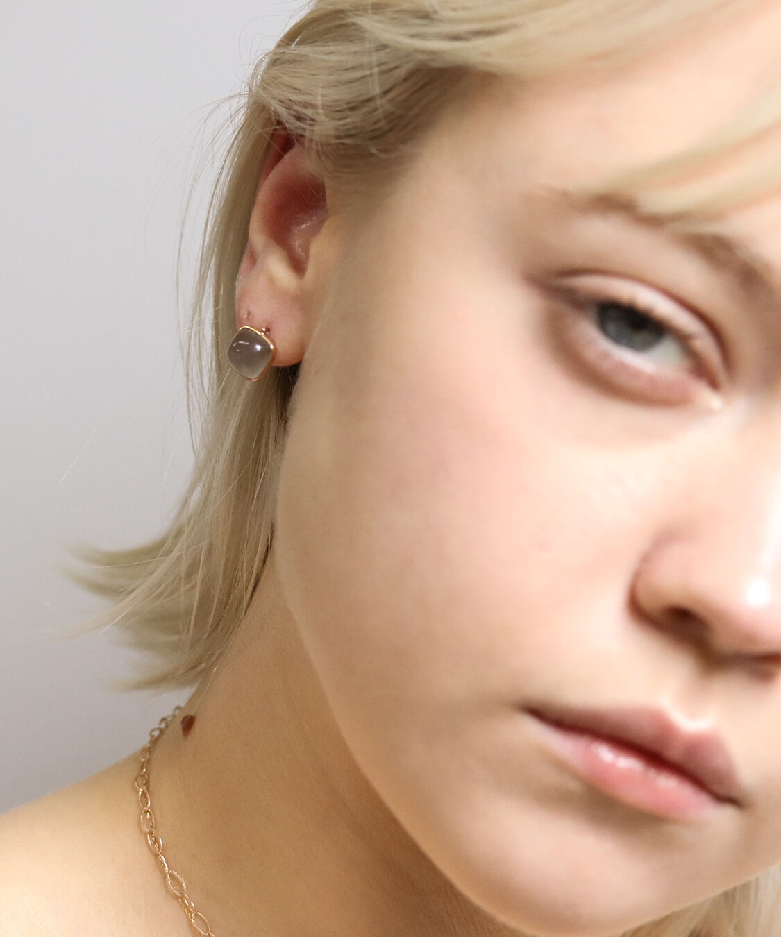  「カラーストーン カボション ピアス | K10YG」|ピアス|