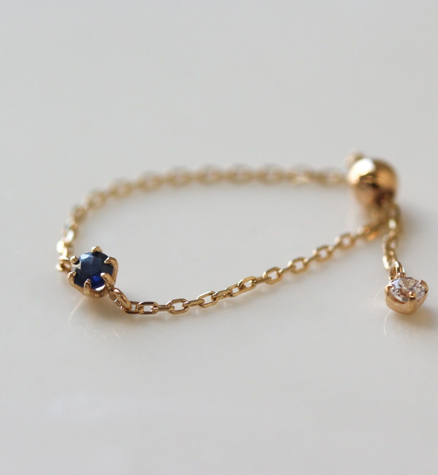  「サファイア チェーンリング | K10YG 【WEB/ランドマーク店限定】」|リング|