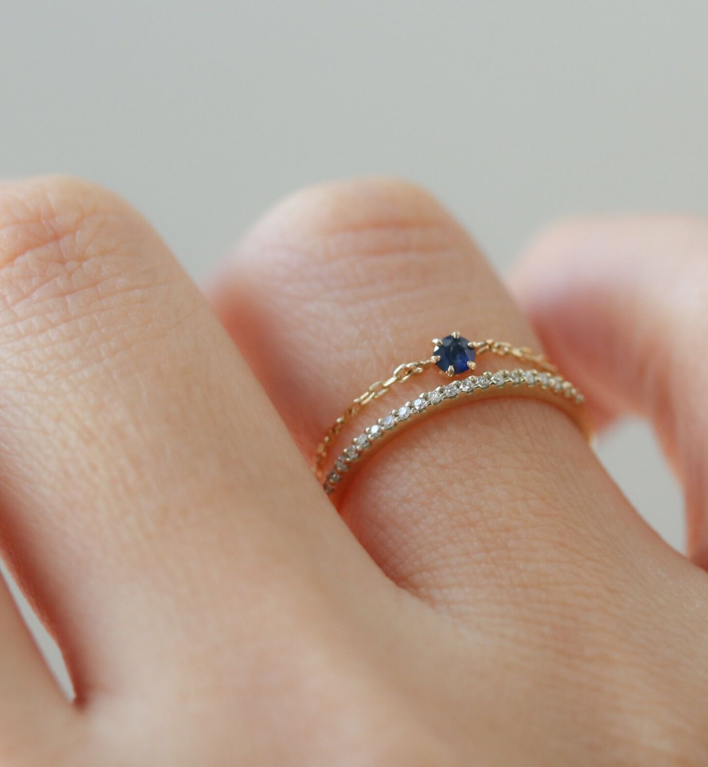  「サファイア チェーンリング | K10YG 【WEB/ランドマーク店限定】」|リング|