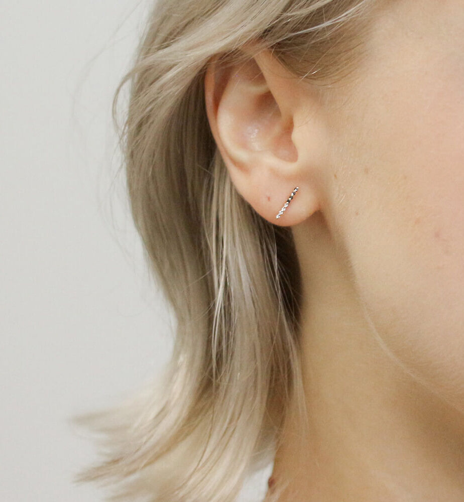  「ブラックダイヤモンド / ダイヤモンド ピアス | K10YG」|ピアス|