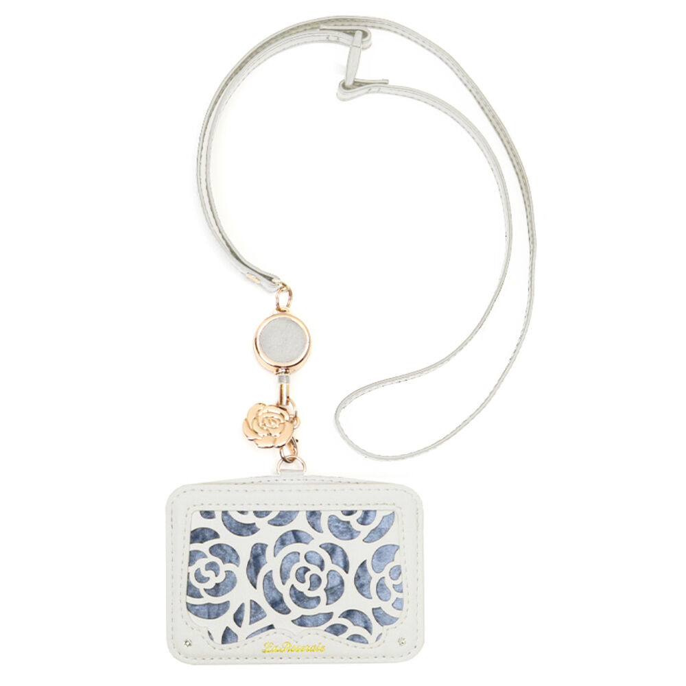 BACKYARD FAMILY「パスケース 定期入れ レディース 通販 薔薇 バラ リール付き カードケース カード入れ」|定期入れ|ホワイト1